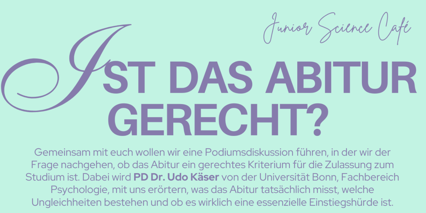 Einladung zum Junior Science Café am 14.03.2026, 16-19Uhr, Forum USH