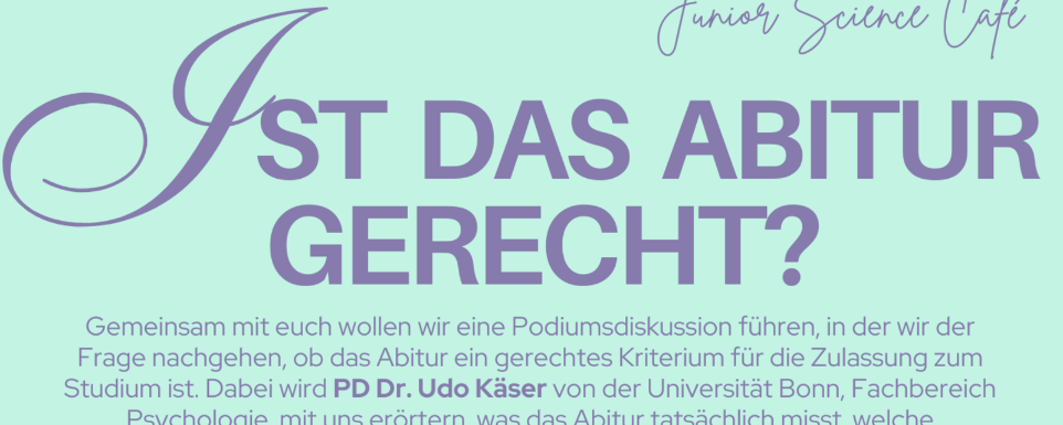 Einladung zum Junior Science Café am 14.03.2026, 16-19Uhr, Forum USH