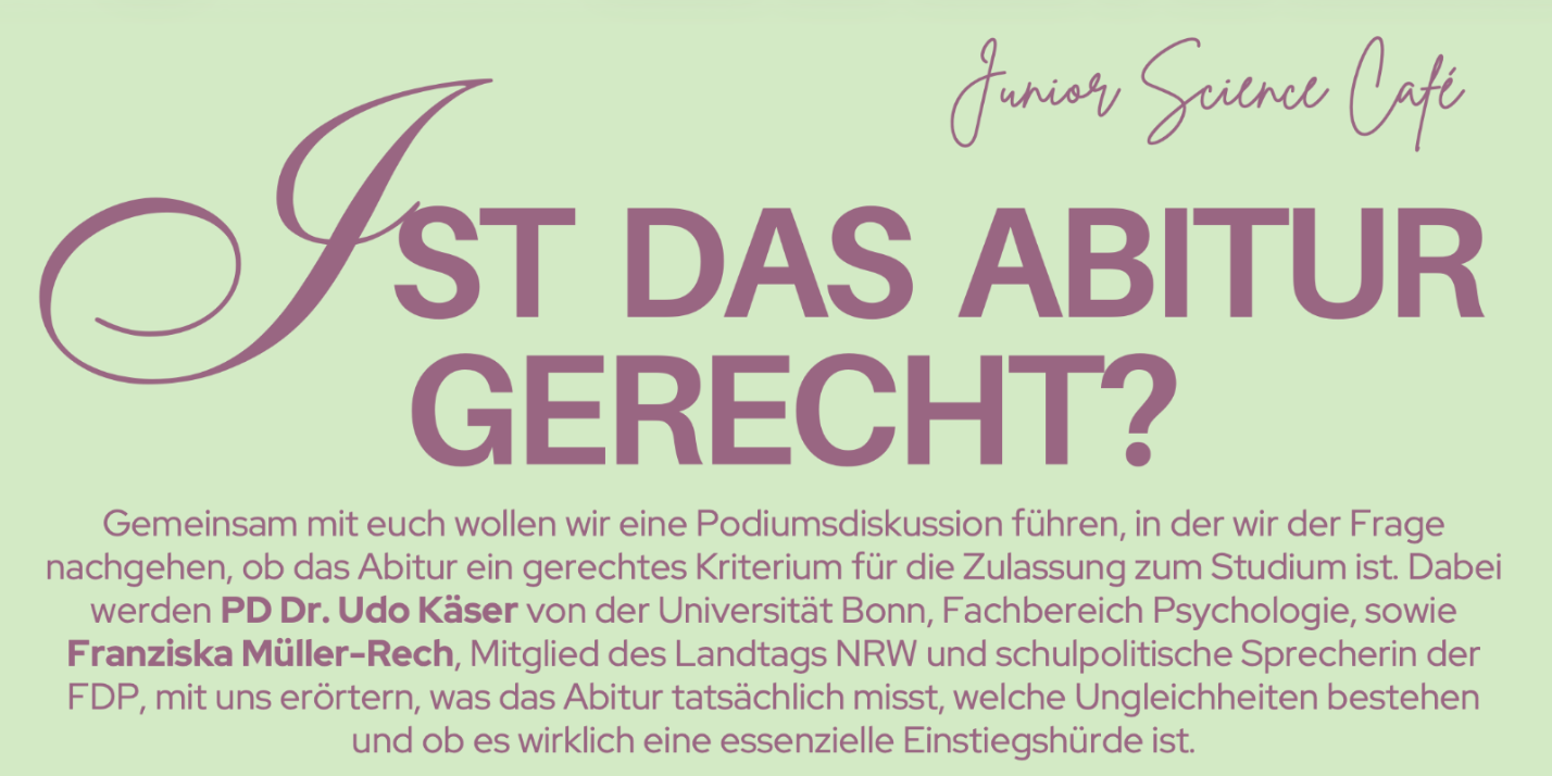 Einladung zum Junior Science Café am 14.03.2026, 16-19Uhr, Forum USH