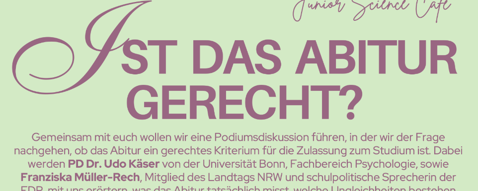 Einladung zum Junior Science Café am 14.03.2026, 16-19Uhr, Forum USH