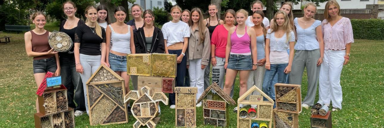 Humanökologie-Kurs der Jgst. 10 baut Insektenhotels