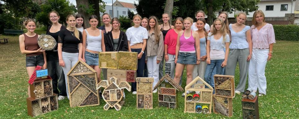 Humanökologie-Kurs der Jgst. 10 baut Insektenhotels