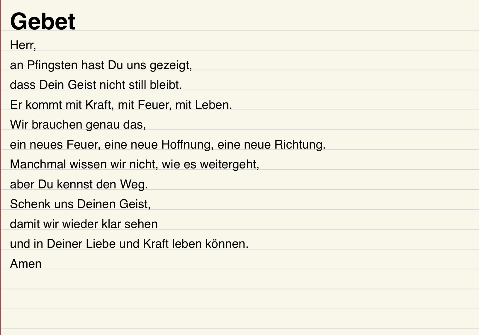 Gebet der Woche 15. bis 19. Juni