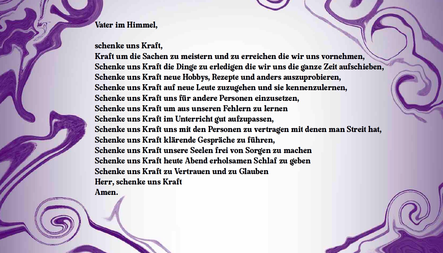 Gebet zum Thema „Kraft schenken“