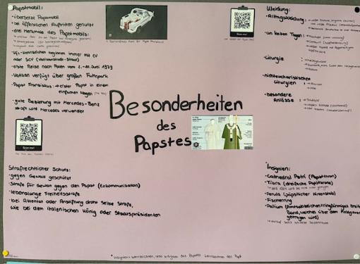 Plakat „Besonderheiten des Papstes“