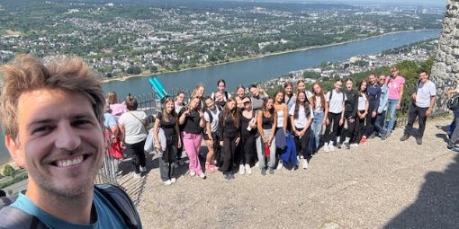 Erdkunde-Exkursion der Jgst. E ins Siebengebirge, Blick auf den Rhein