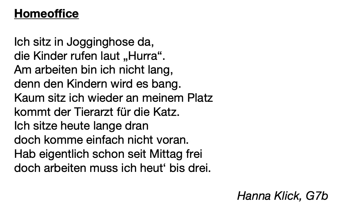 Homeoffice Gedicht