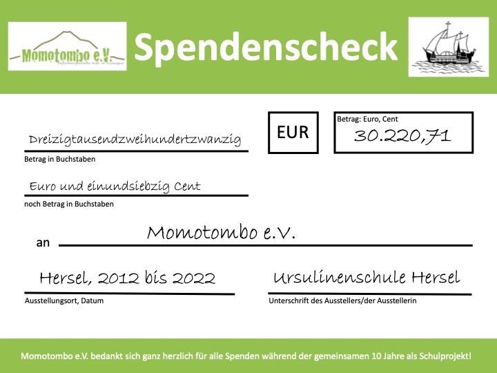 Spendenscheck